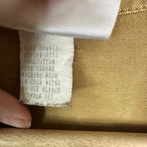 XCVI Womens Medium Vintage Long Frayed Jacket Made USA Cotton Tan Lagenlook - Picture 9 of 9